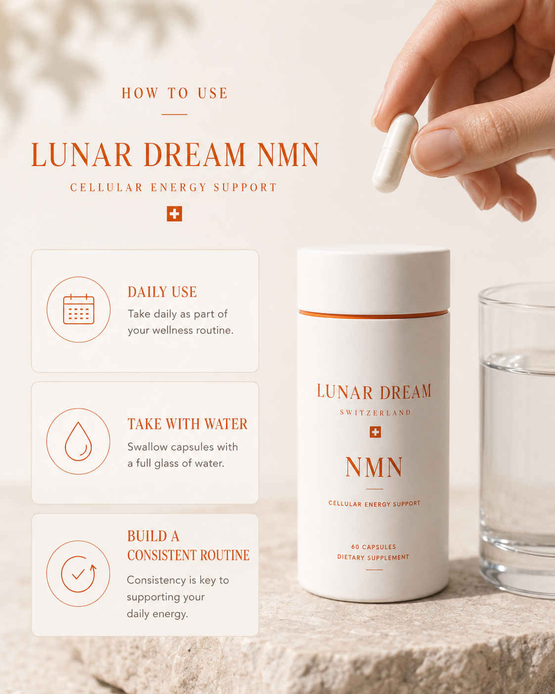 LUNAR DREAM NMN Cellular Energy Support Capsules