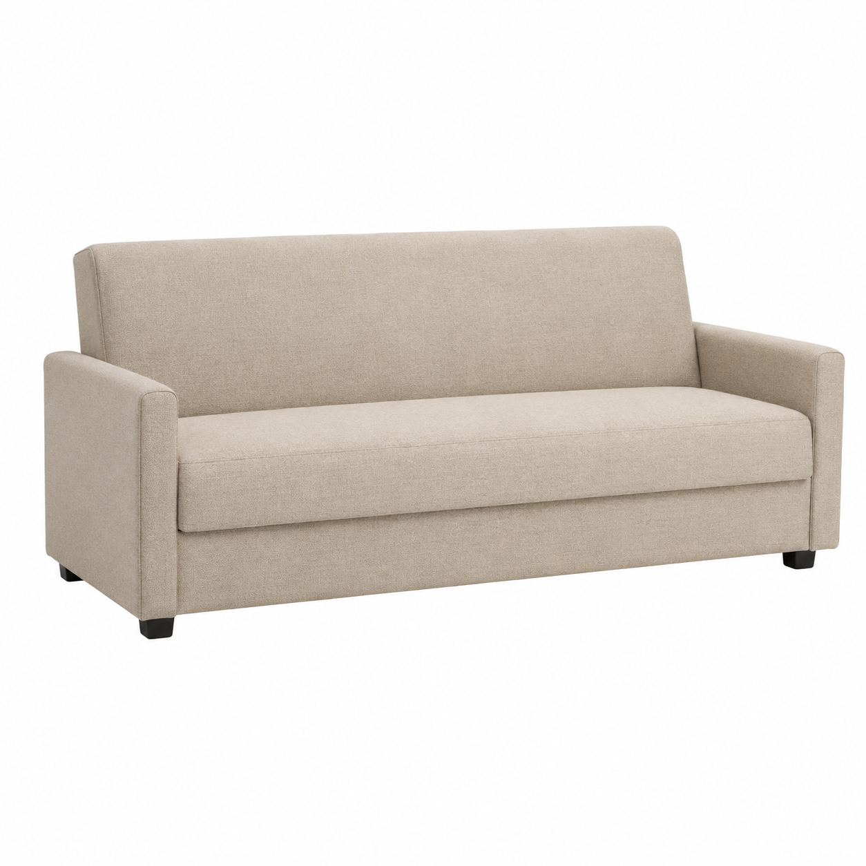 Kompaktes Schlafsofa in Beige Webstoff für Gästezimmer 205x95 cm-Heimvista
