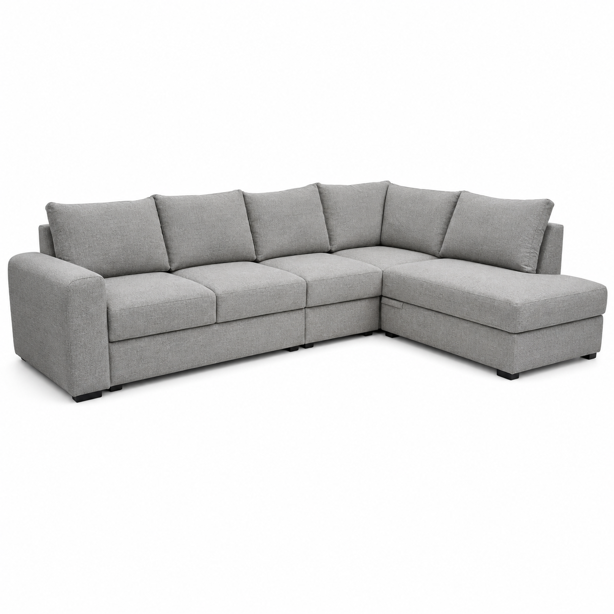 Eckschlafsofa Hellgrau mit Stauraum und Liegefläche 235x280 cm-Heimvista