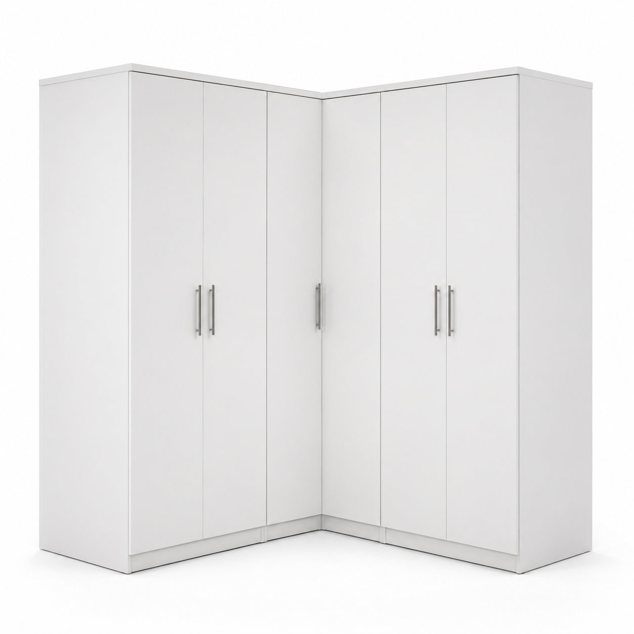 Eckkleiderschrank Weiß Matt für Schlafzimmer 160x160 cm-Heimvista