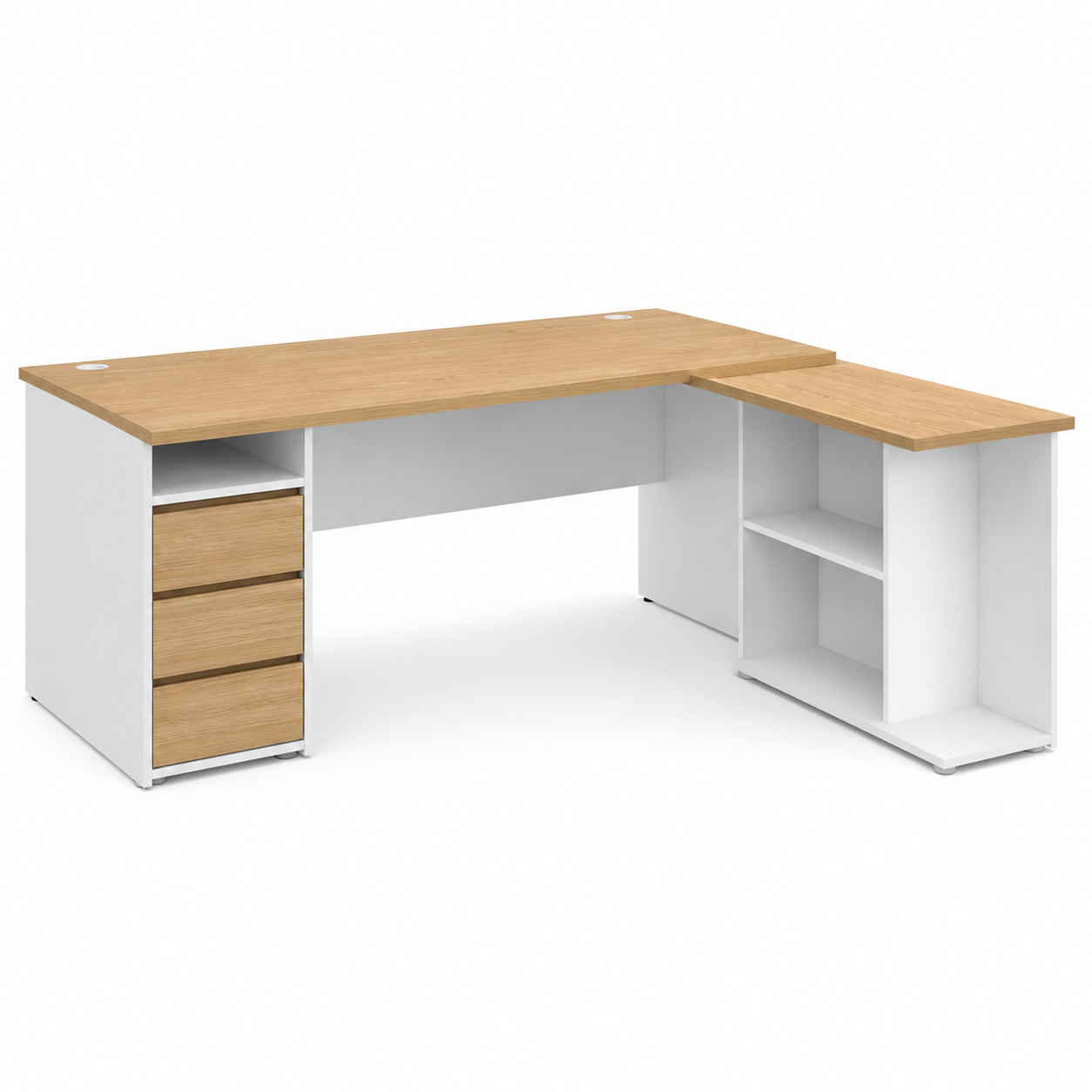 Eckschreibtisch Weiß Eiche für Home Office 160x120 cm-Heimvista