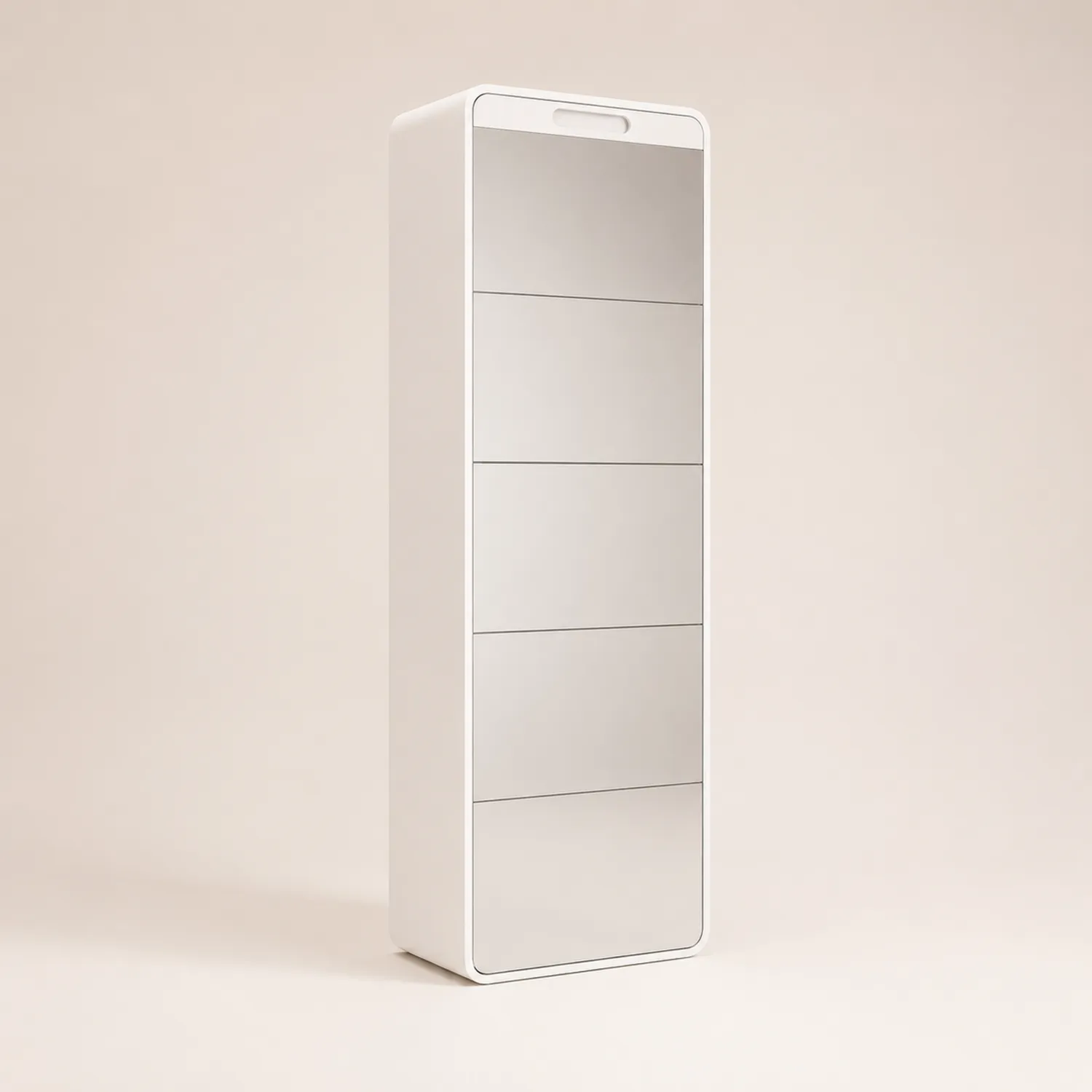 Schuhschrank mit Spiegeltür Weiß 5 Klappen MDF-Mivterra