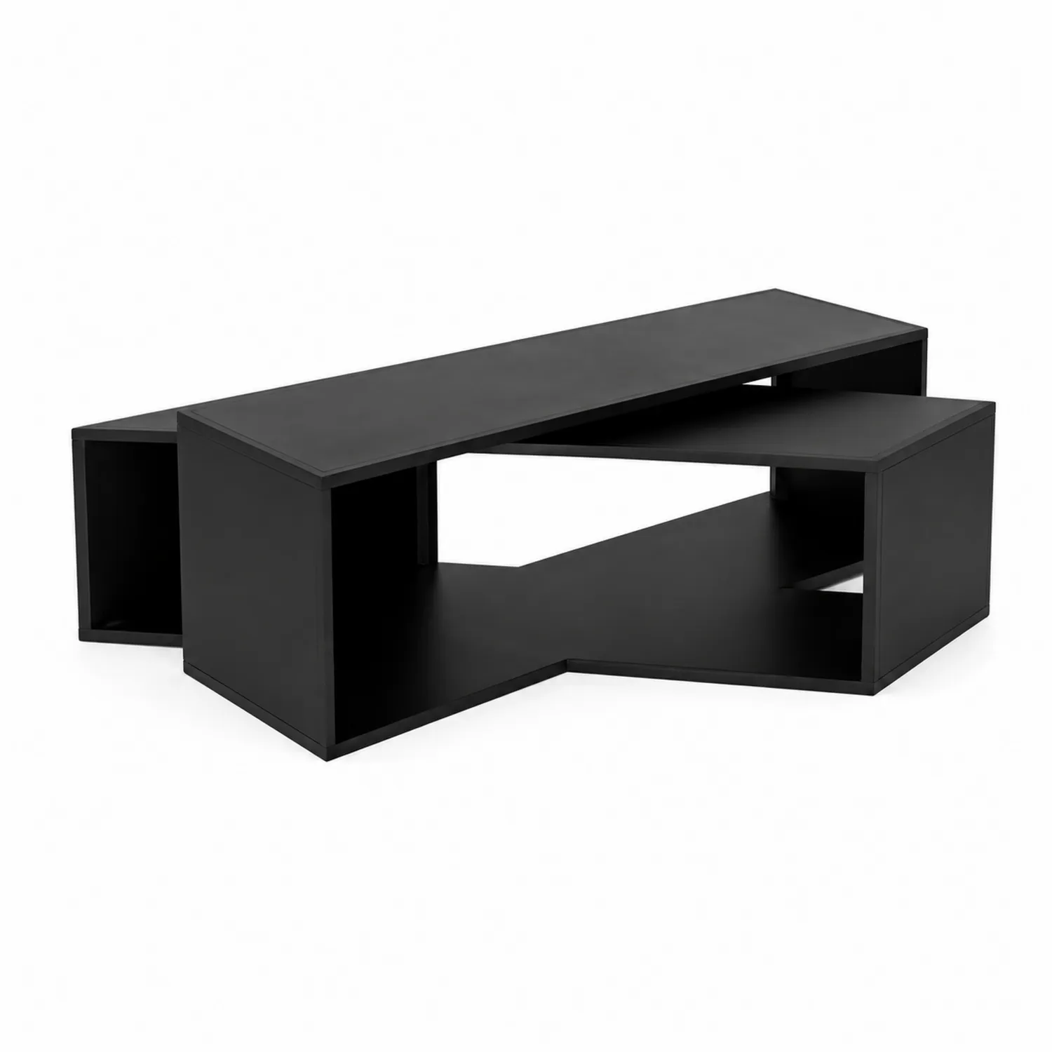 MDF Couchtisch Schwarz 120x60x40cm-Mivterra