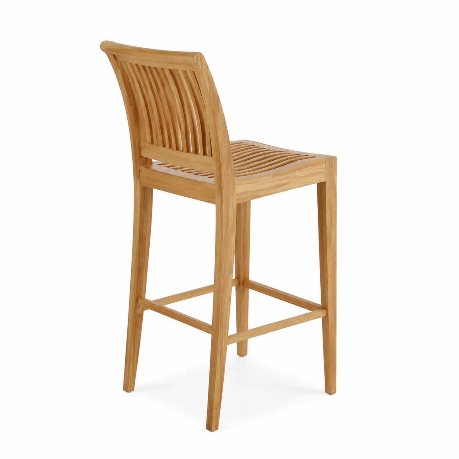Teak Barhocker aus Holz, 110 cm Höhe, Natur-Mivterra