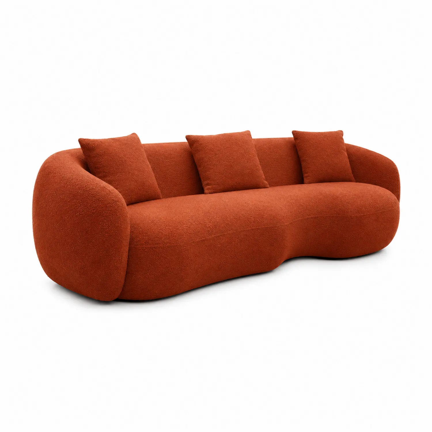 Kurvenförmiges Sofa aus Polyester Terrakotta 230 cm-Mivterra