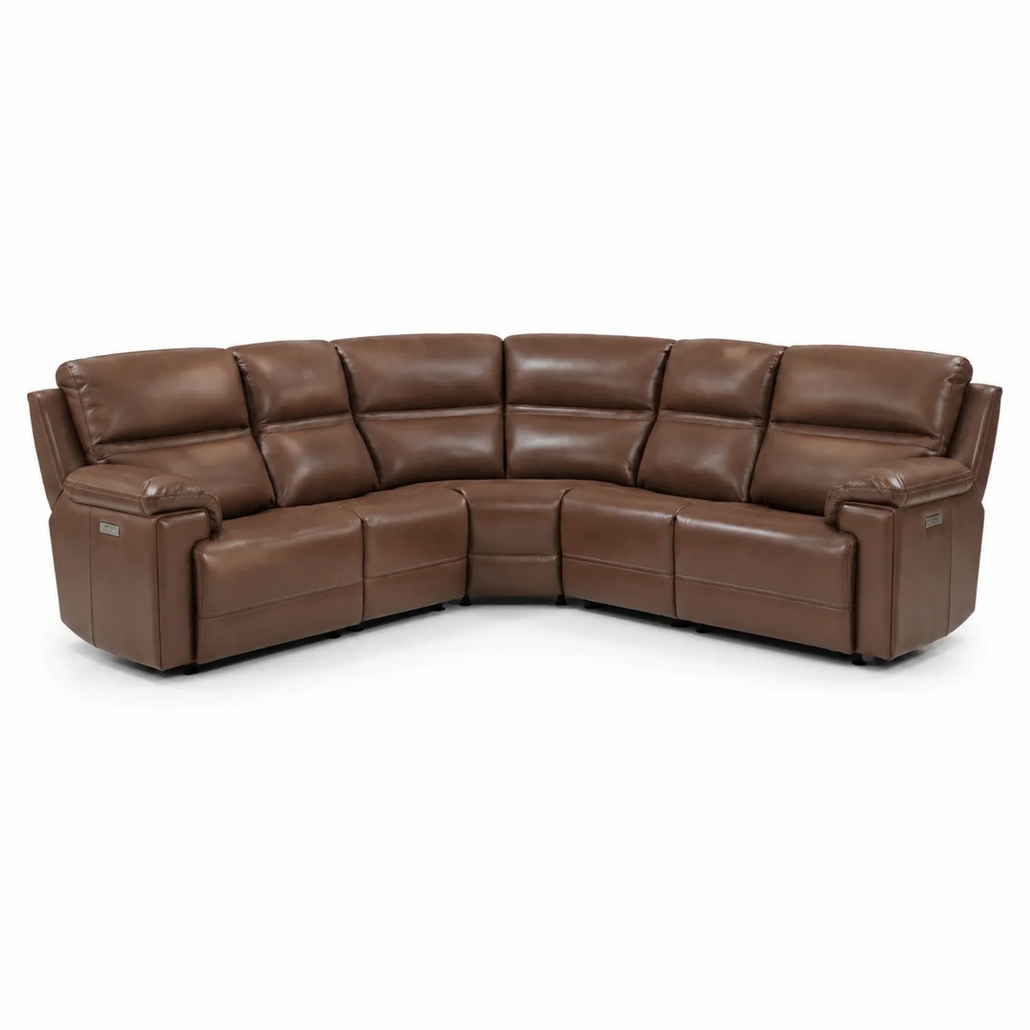 Ecksofa Leder Braun 6-Sitzer-Mivterra