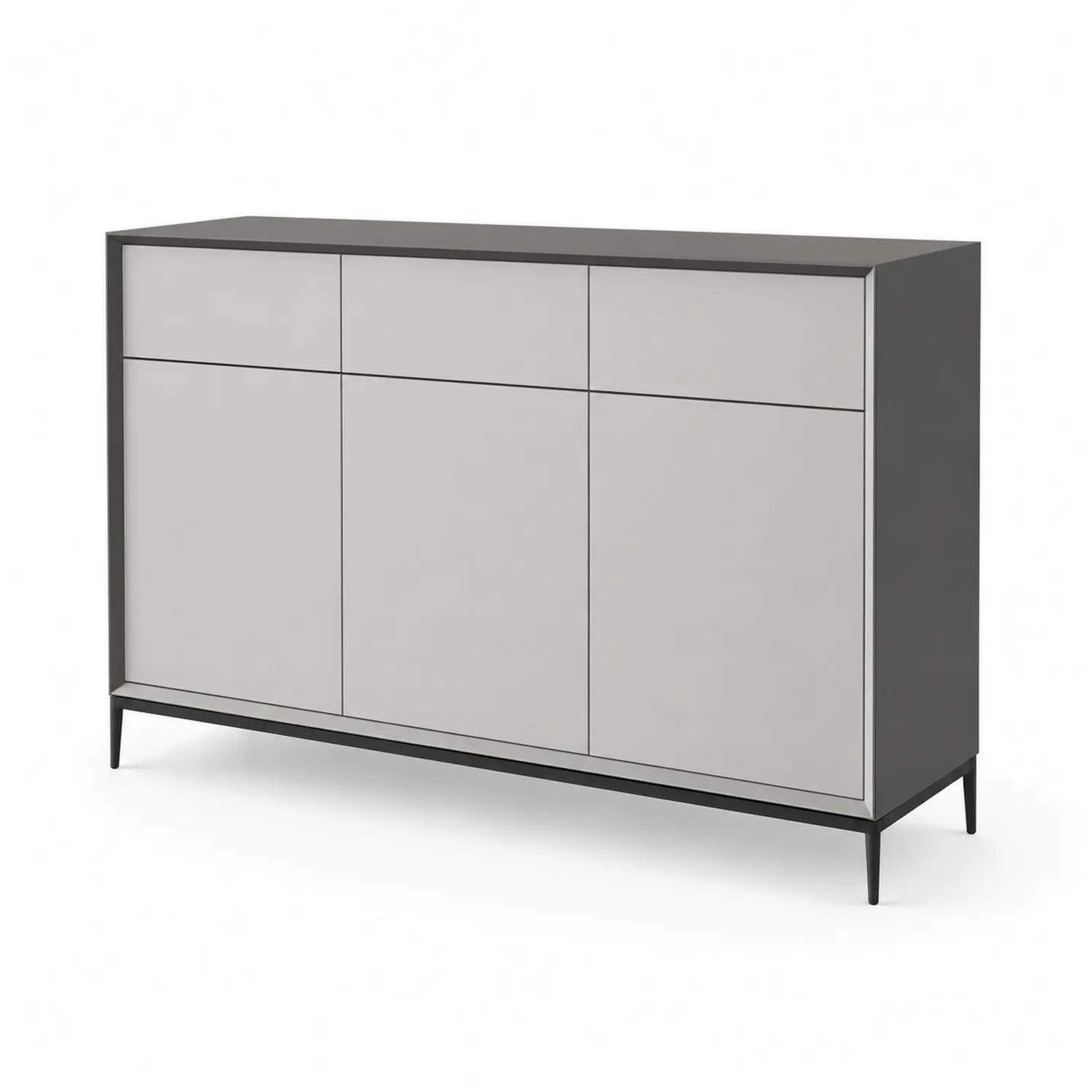 Schuhschrank Holzwerkstoff Grau/Schwarz 120x40x90cm-Mivterra
