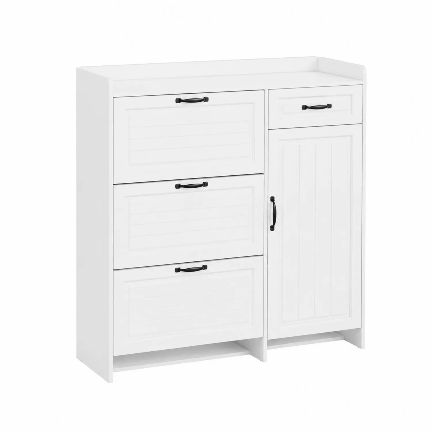 Weißes Sideboard aus MDF mit 4 Schubladen und 1 Tür-Mivterra