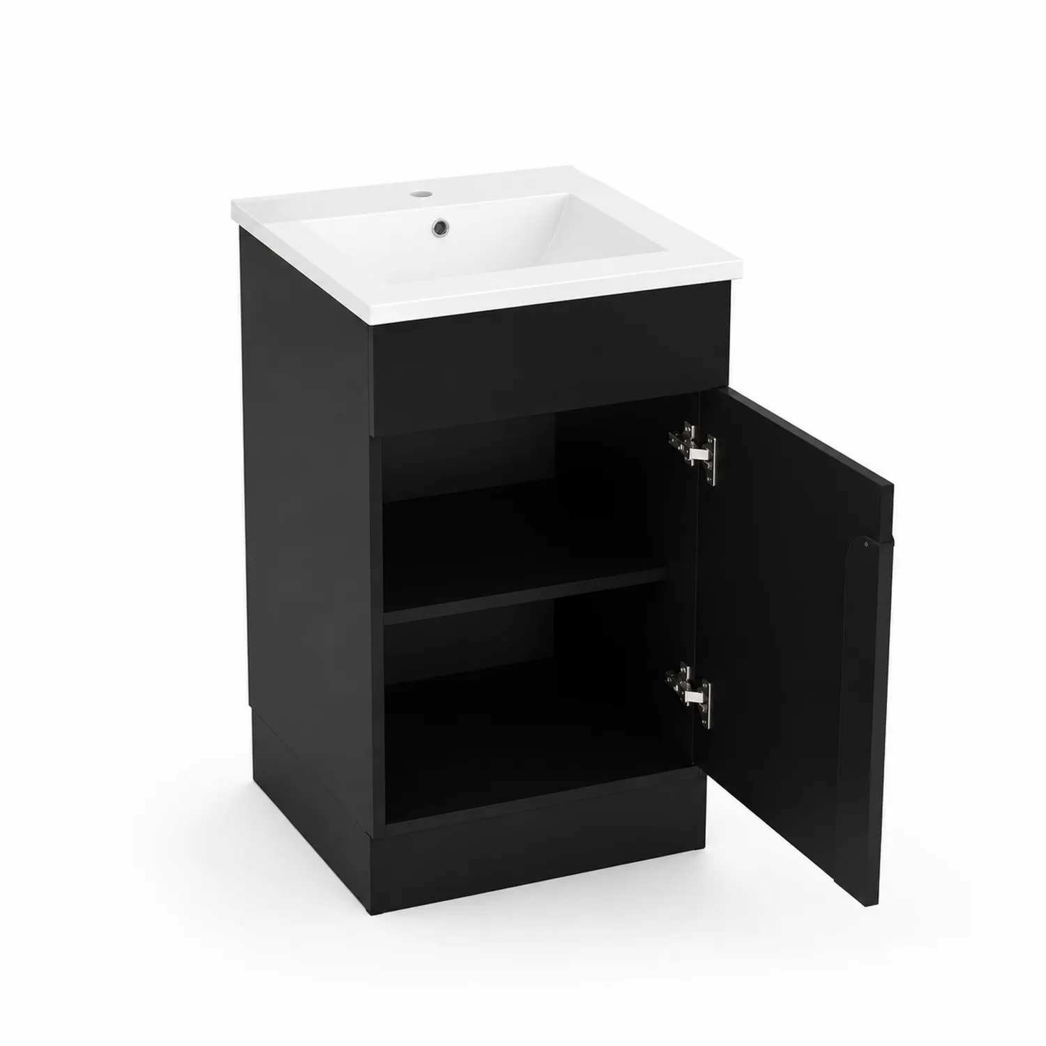 Waschtisch mit MDF-Unterschrank und Keramikbecken Schwarz-Mivterra