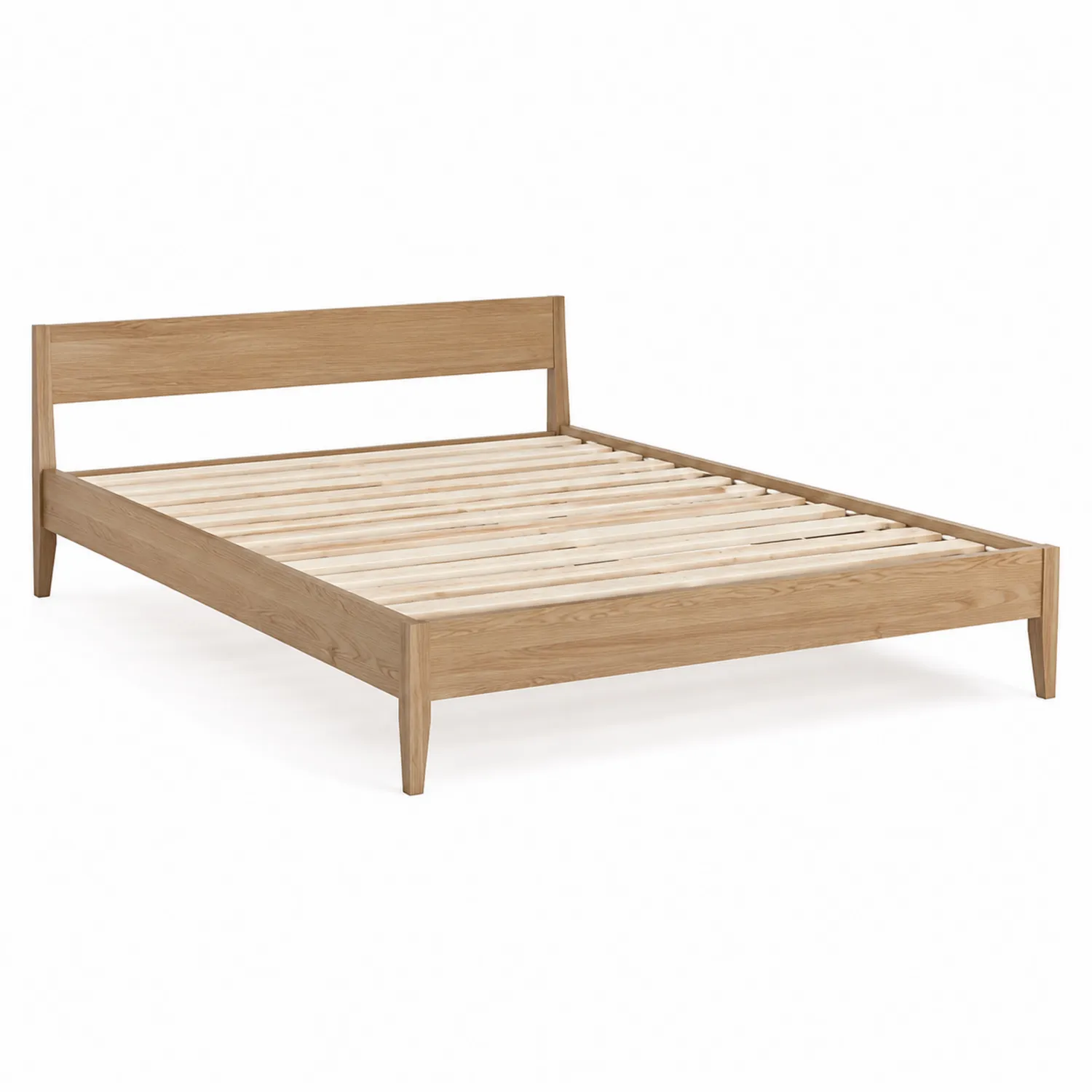 Doppelbett Eiche Massivholz 200x180 cm Natur-Mivterra