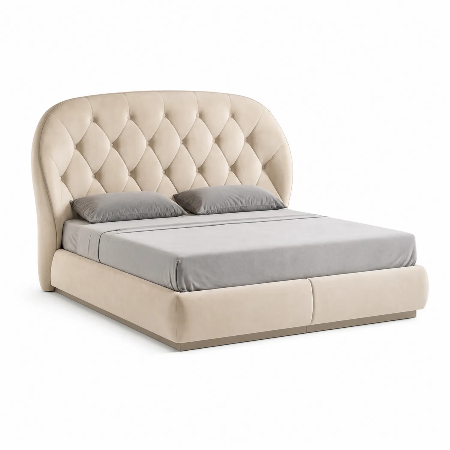 Polsterbett aus Mikrofaser 200x180 cm Beige