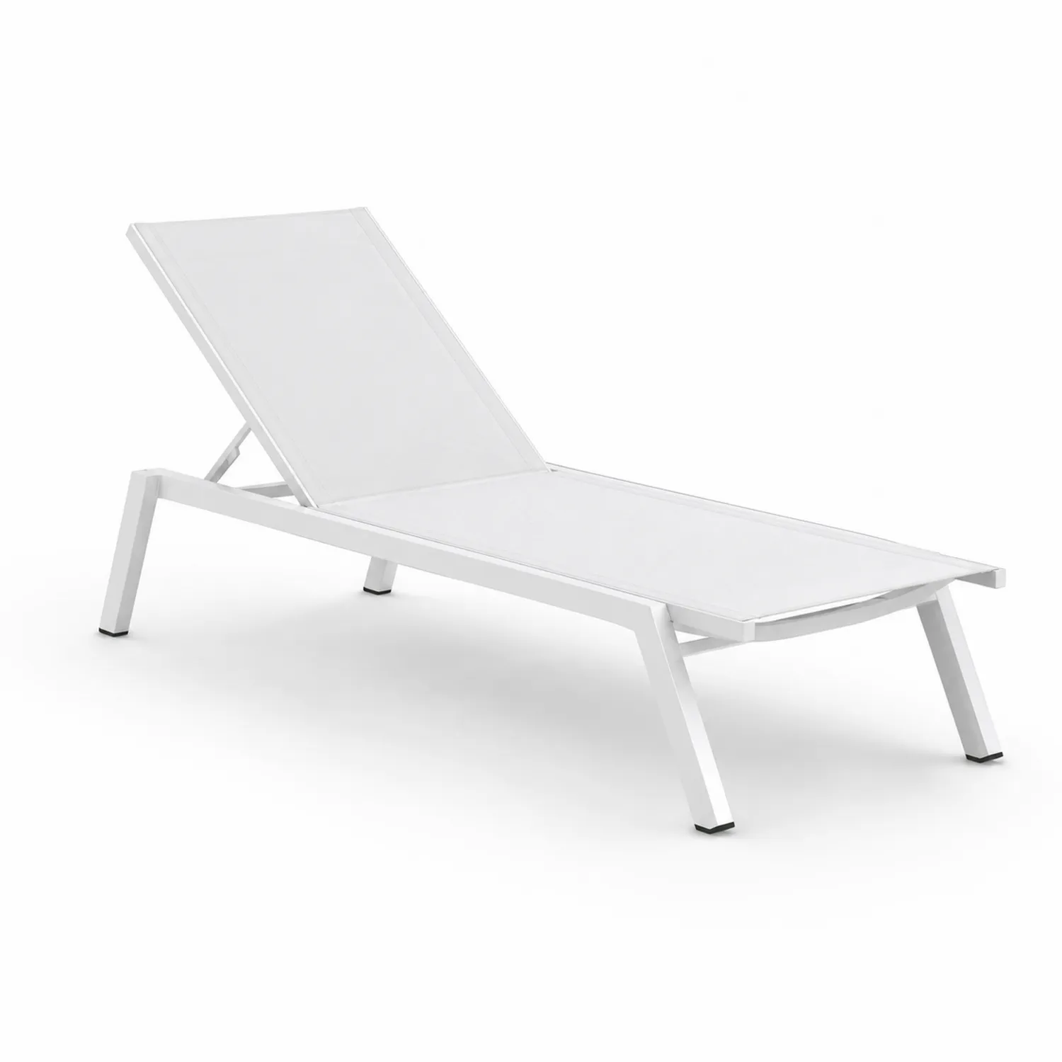Outdoor-Liegestuhl Aluminium Textilen Weiß