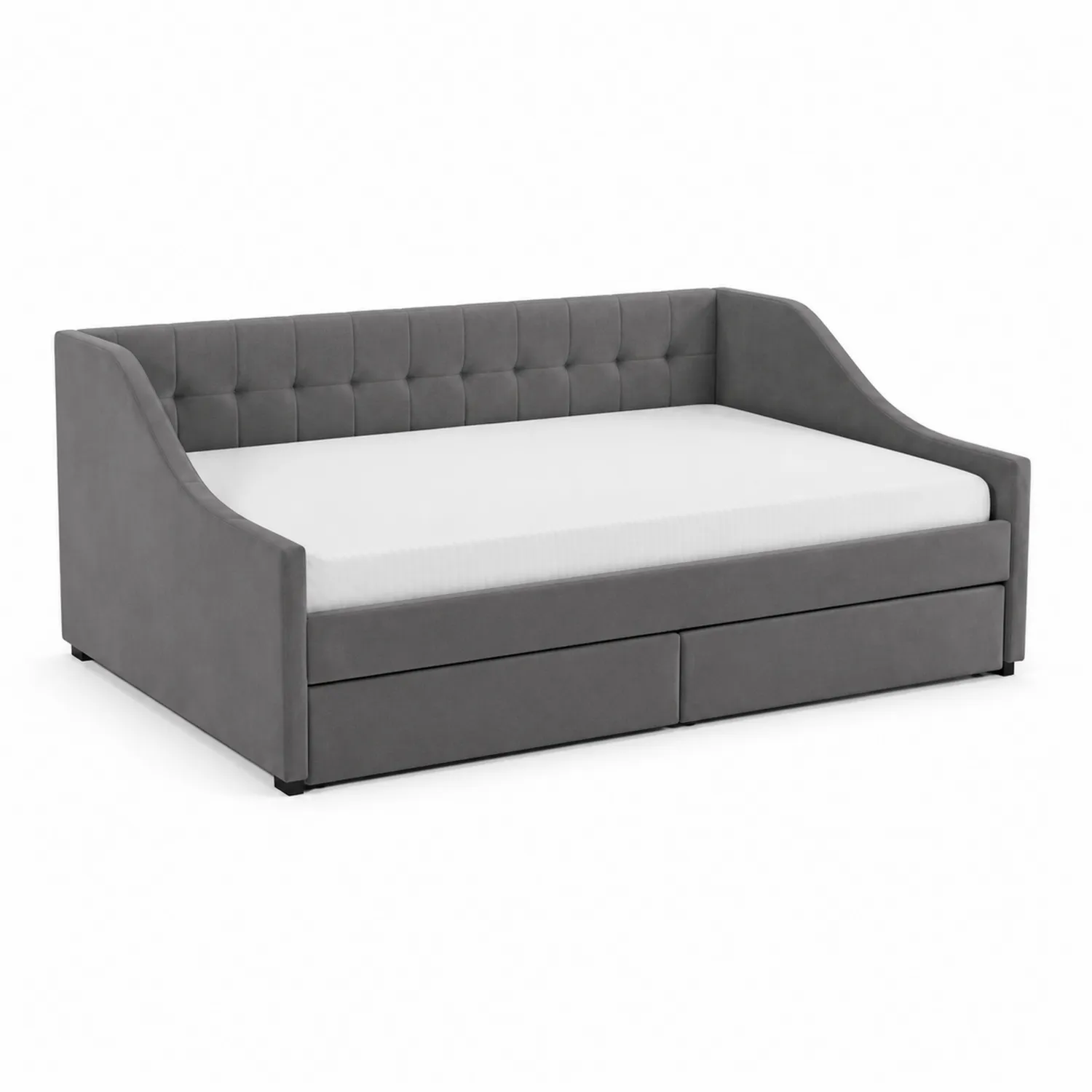 Tagesbett mit Samtbezug 200x90 cm Grau