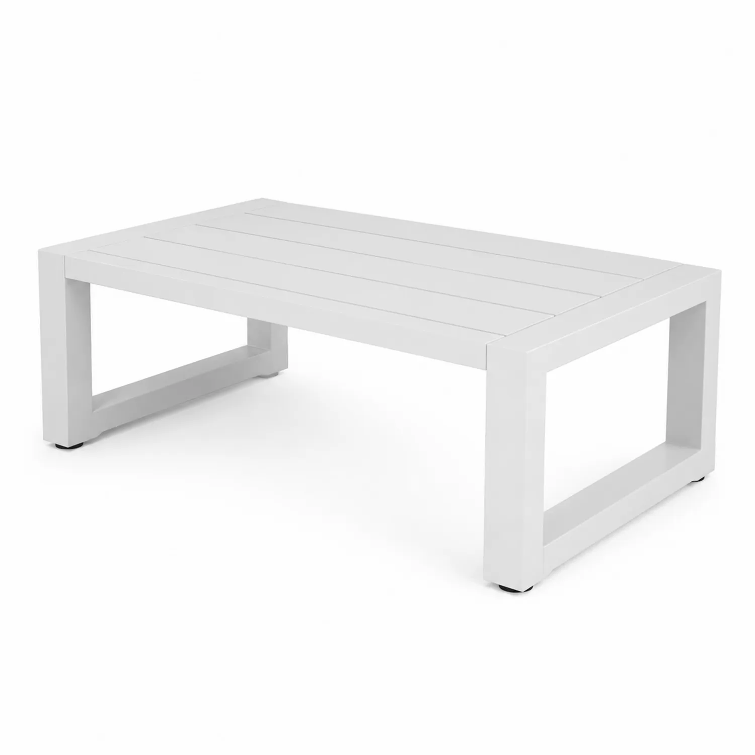 Garten-Couchtisch Aluminium Weiß