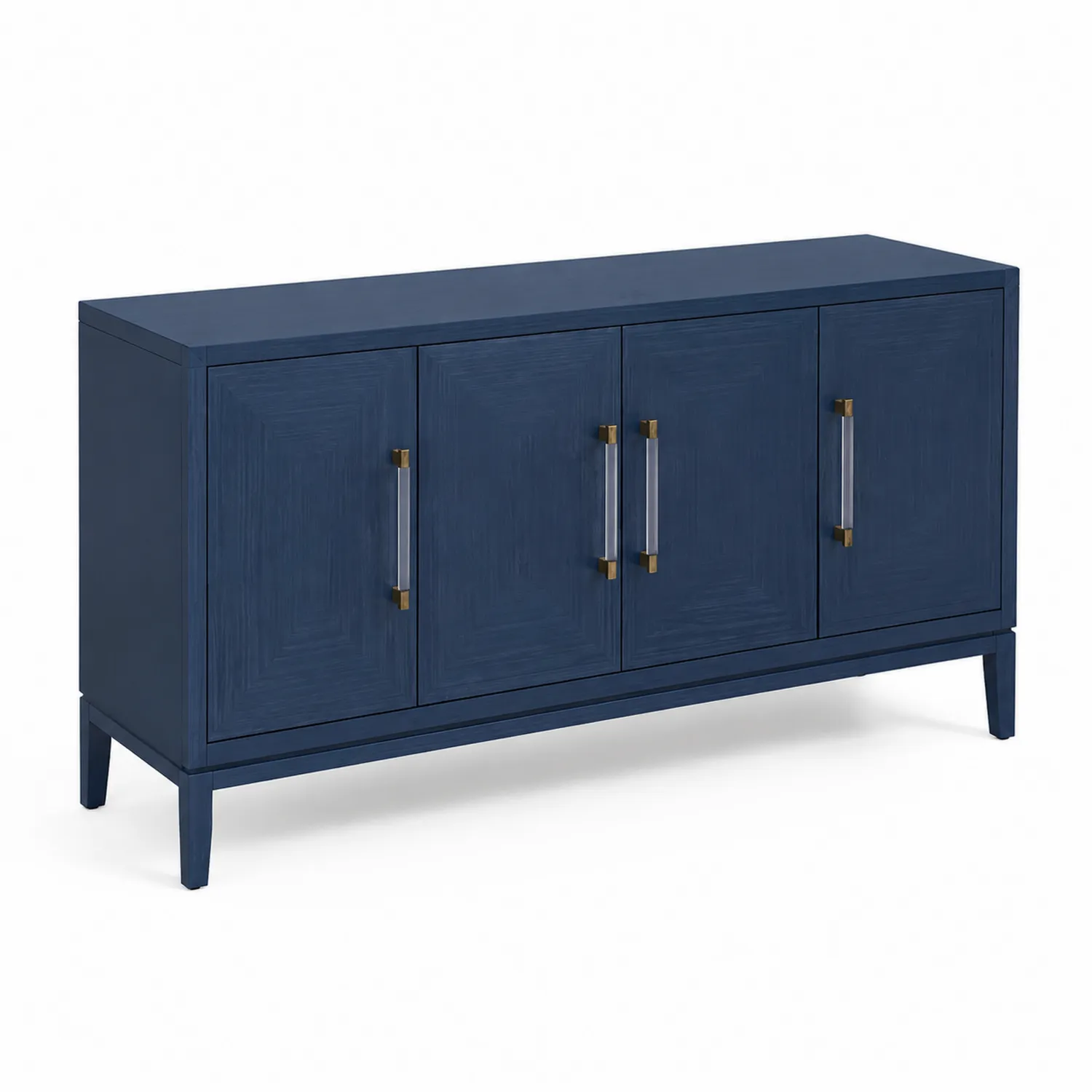 Sideboard Holz Blau mit Acrylgriffen 150x80x40 cm