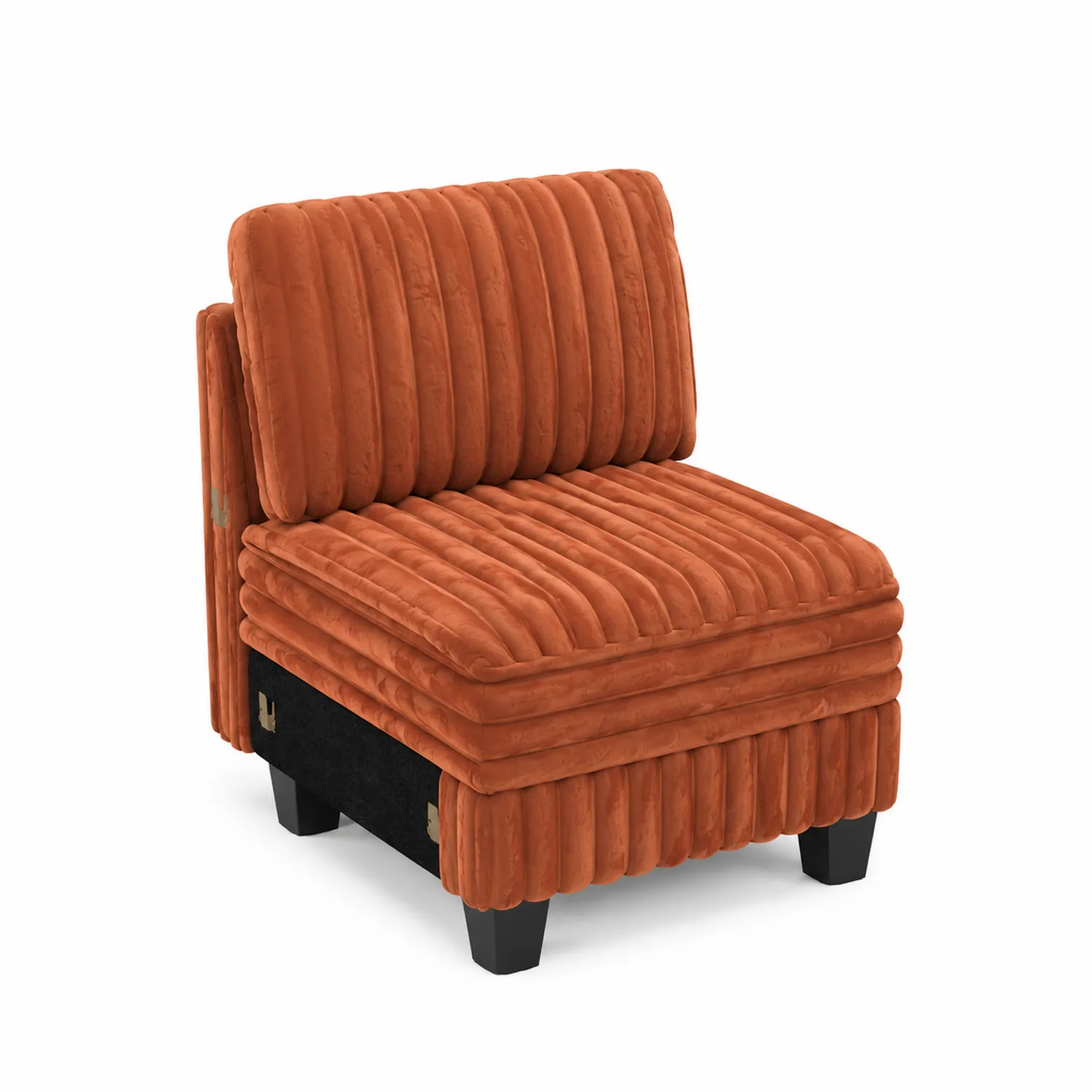 Sessel Samtstoff Orange 90x70x85cm