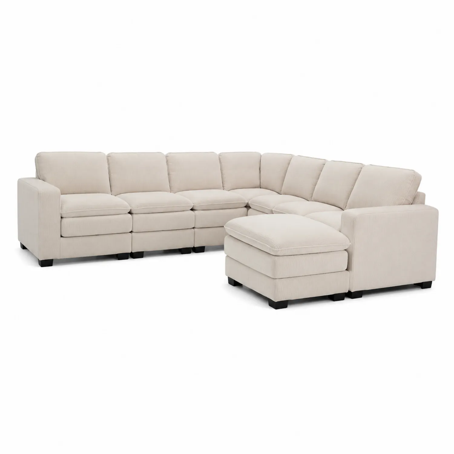 Modulares Ecksofa aus Stoff mit Ottomane Beige 300x200cm