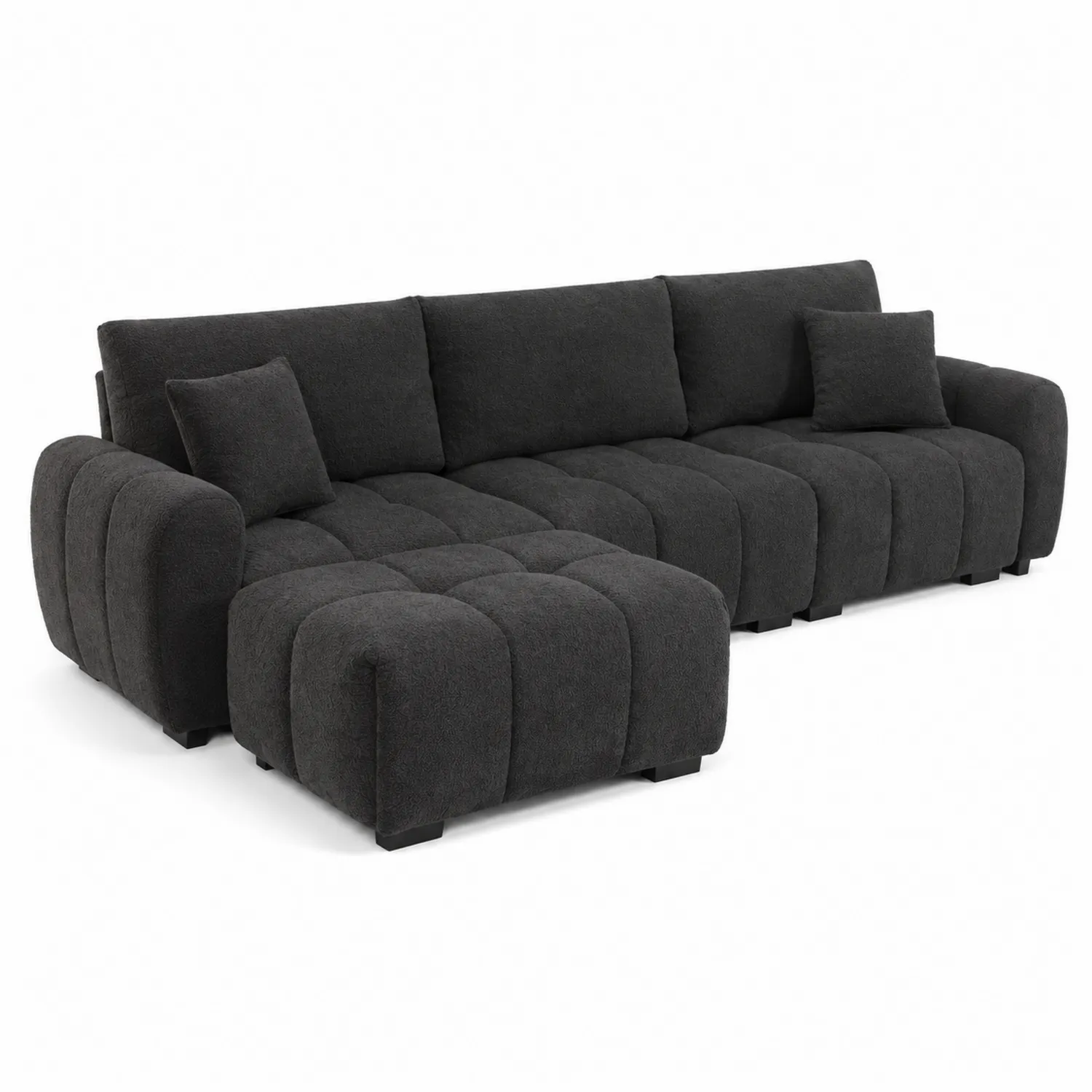 Modulares Sofa-Set mit Polyesterbezug in Dunkelgrau