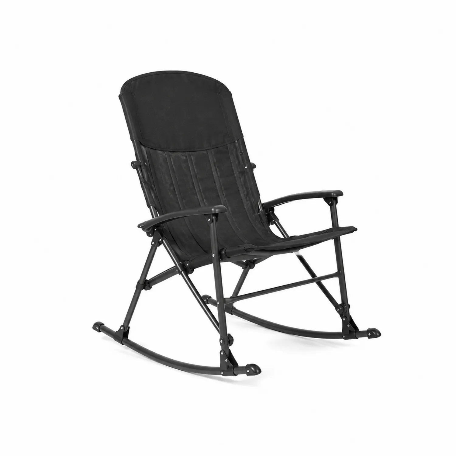 Schaukelstuhl aus Stahl und Polyester, Schwarz