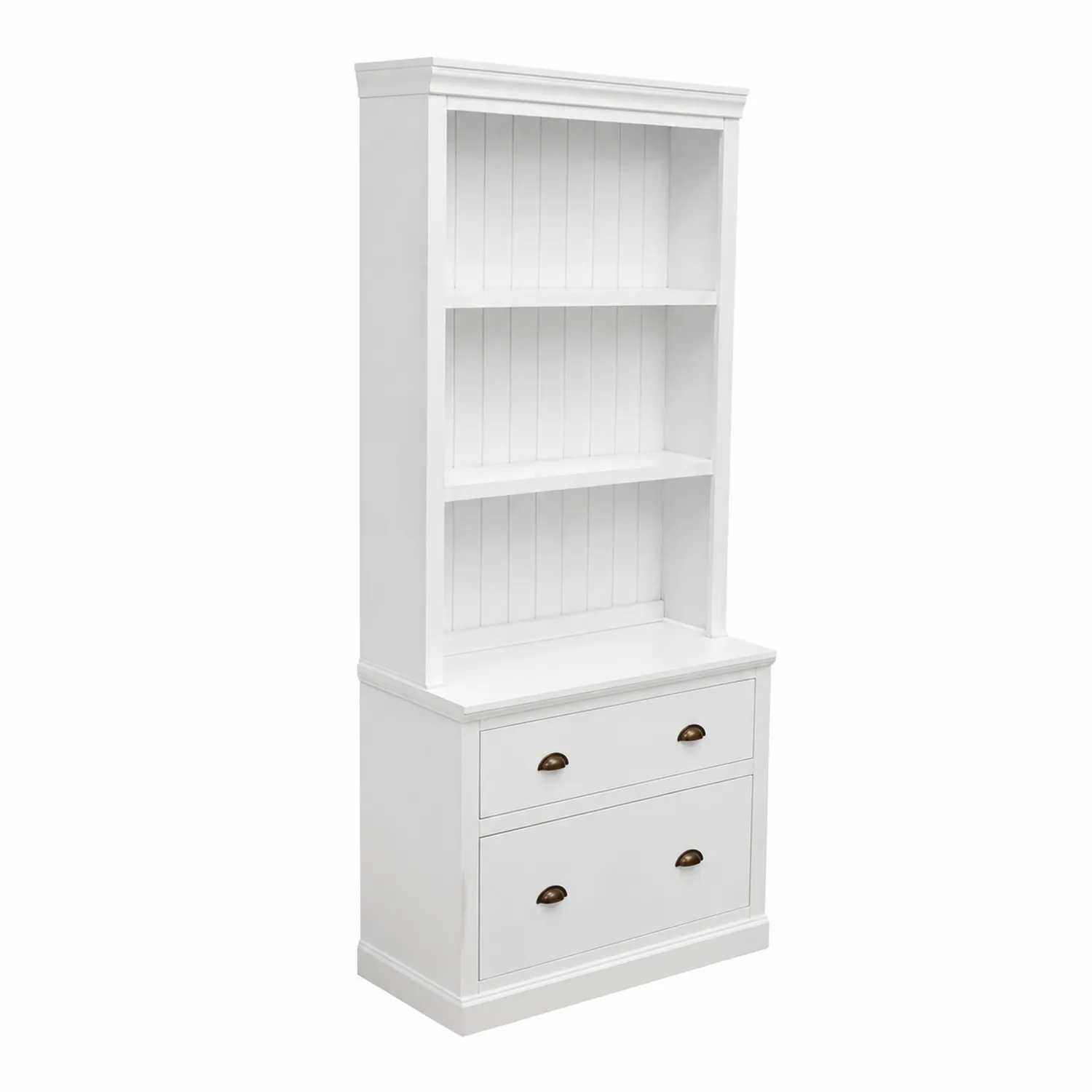 Holz-Bücherregal mit Schubladen Weiß 180x80x40cm