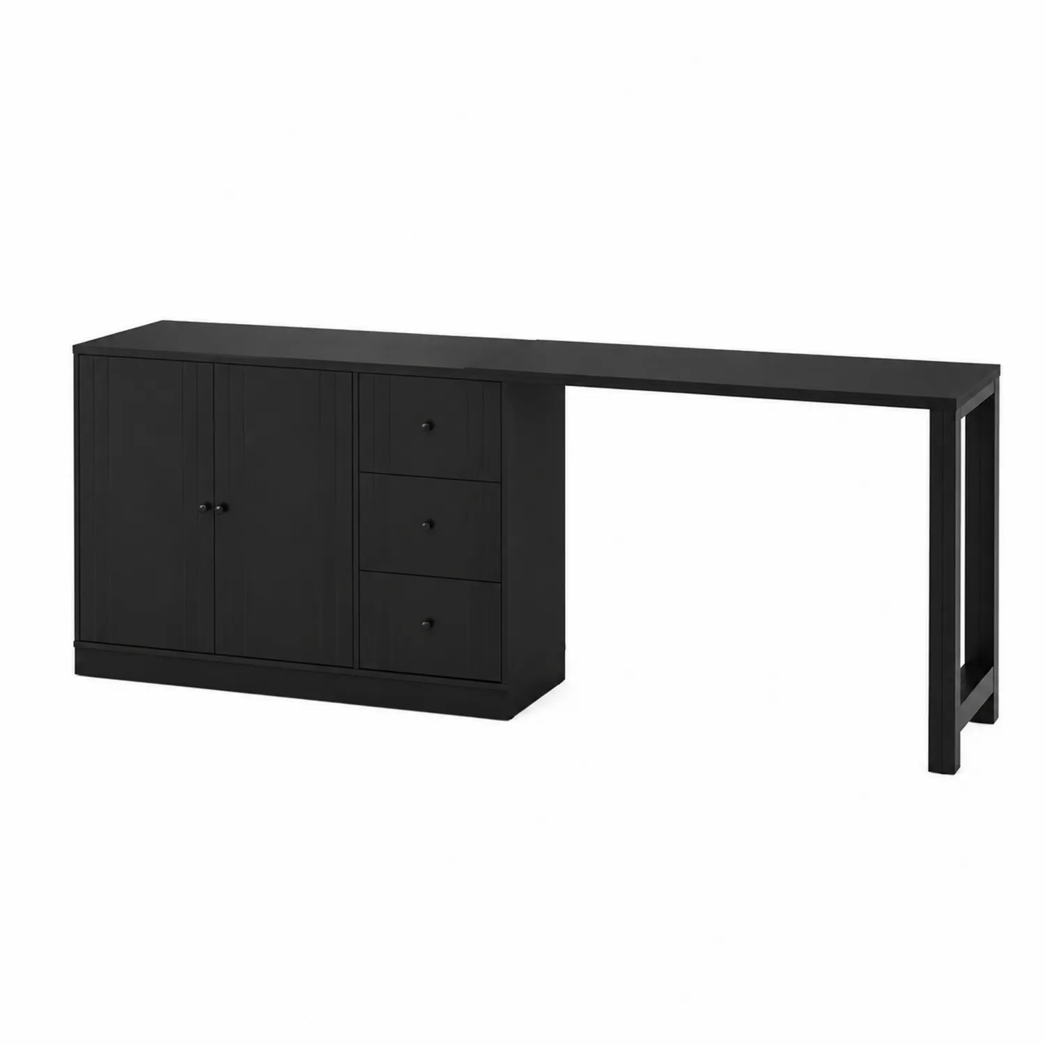 Buffetschrank und Sideboard aus Holz und Metall, Schwarz