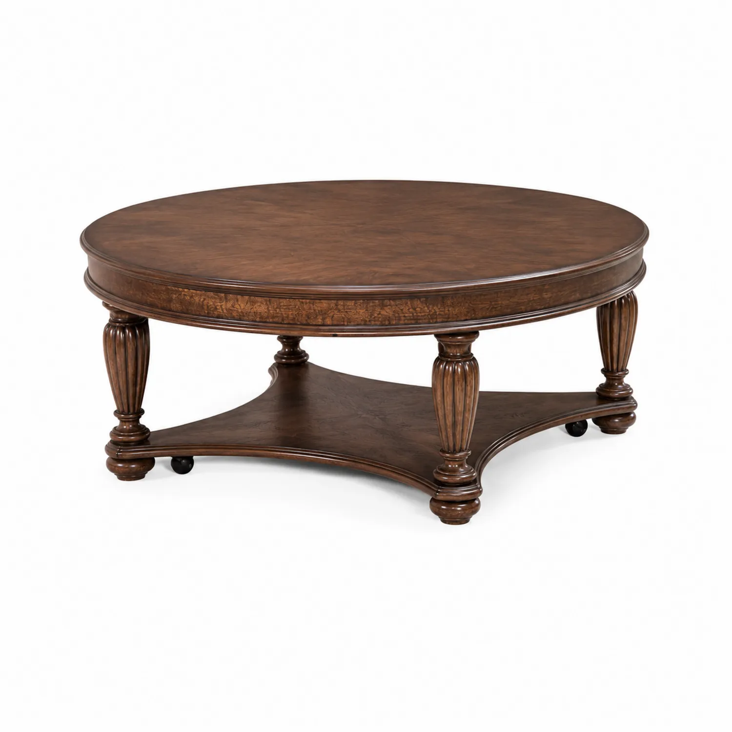 Runder Couchtisch aus Holz, Dunkelbraun