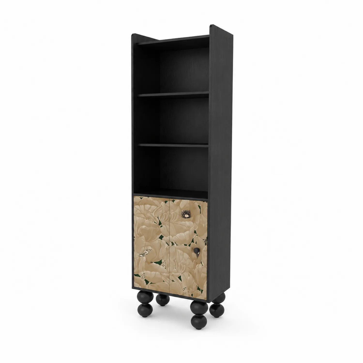 Holzregal mit Blumendetails 160 cm