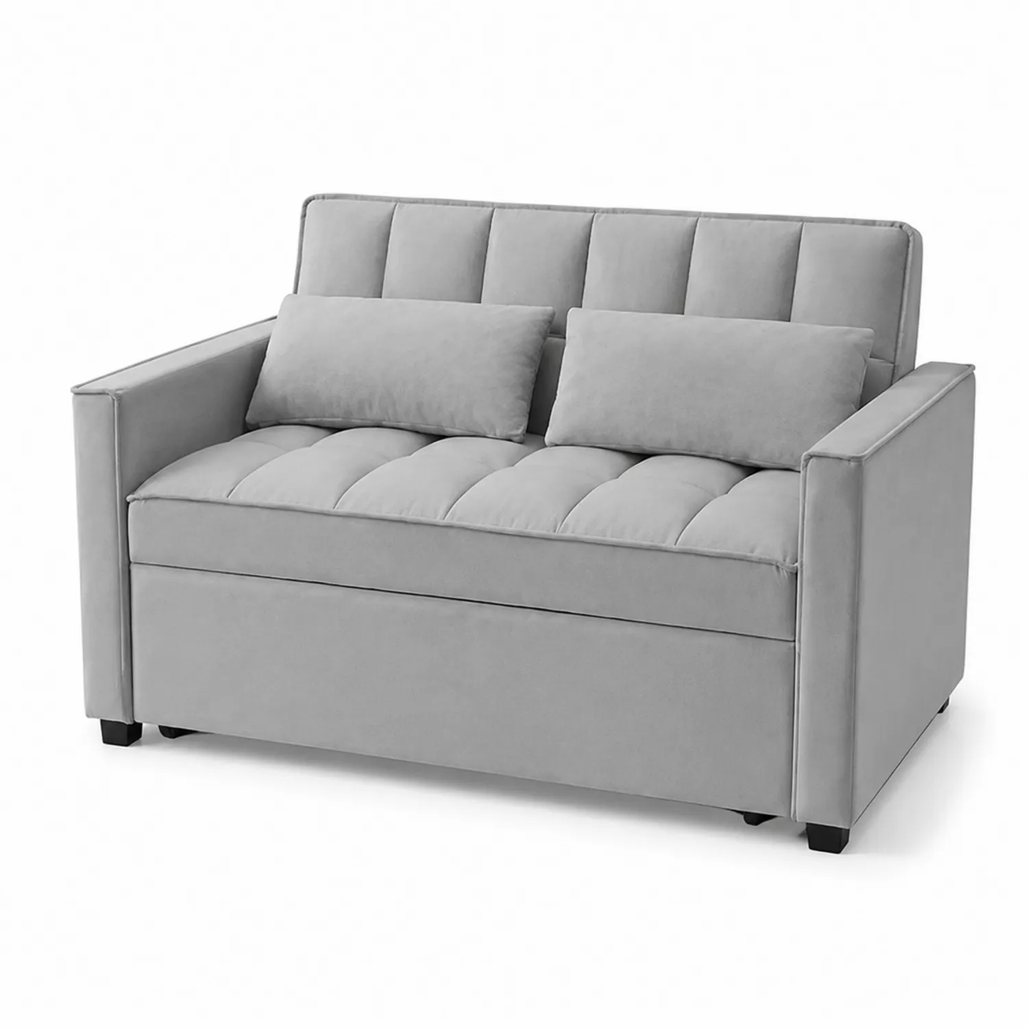 Zweisitzer Sofa Samt Grau 150cm