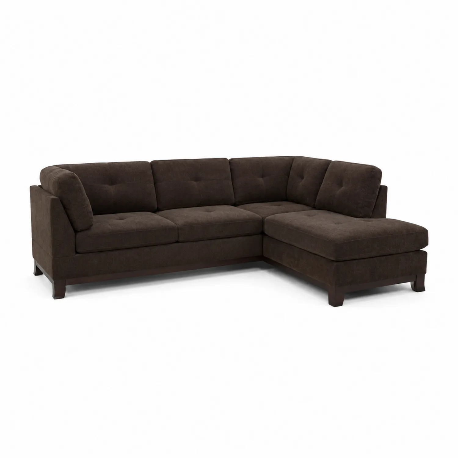 Ecksofa aus Stoff in L-Form, Braun