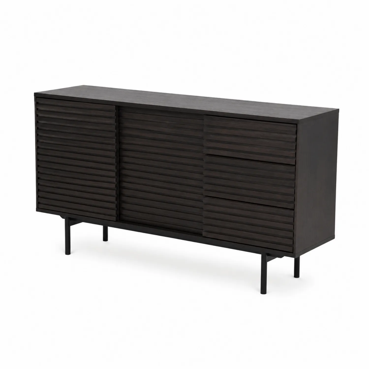 Sideboard Eichenholz rechteckig 160x80x40cm Dunkelbraun