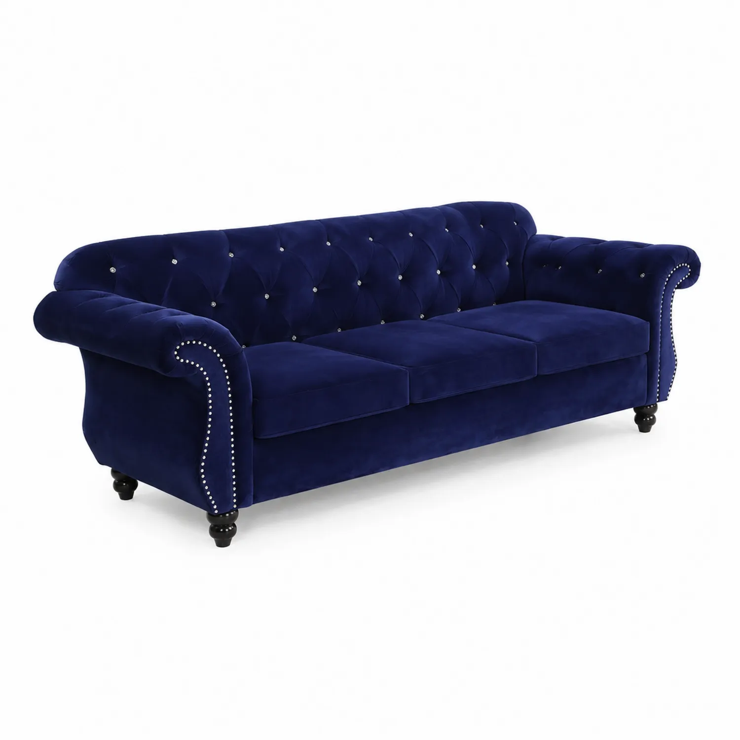 3-Sitzer Sofa Velours Blau