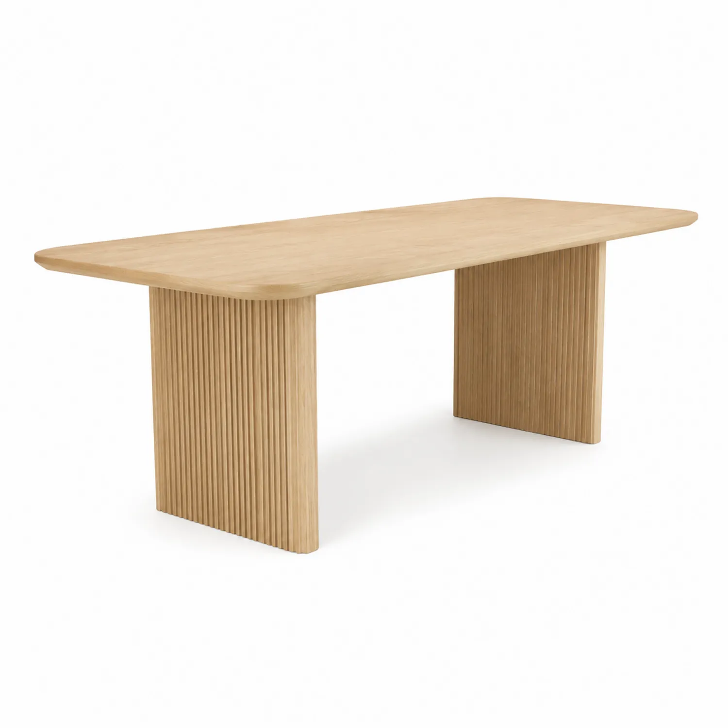 Rechteckiger Esstisch aus Eichenholz 200x90x75 cm Natur