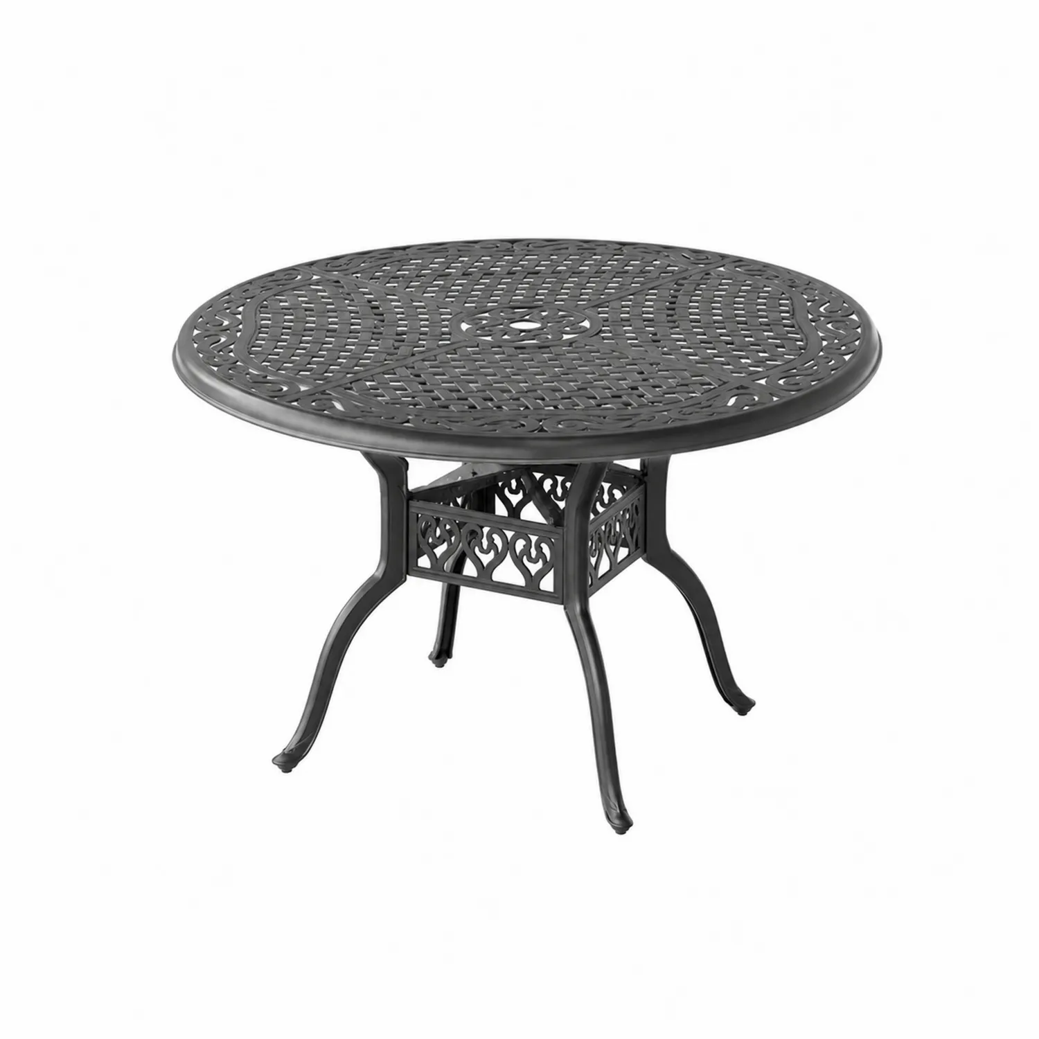 Runder Gartentisch aus Aluminium Dunkelgrau Ø 120 cm