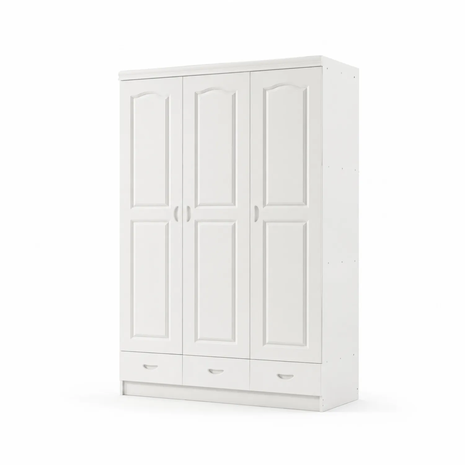 Dreitüriger Kleiderschrank aus MDF Weiß