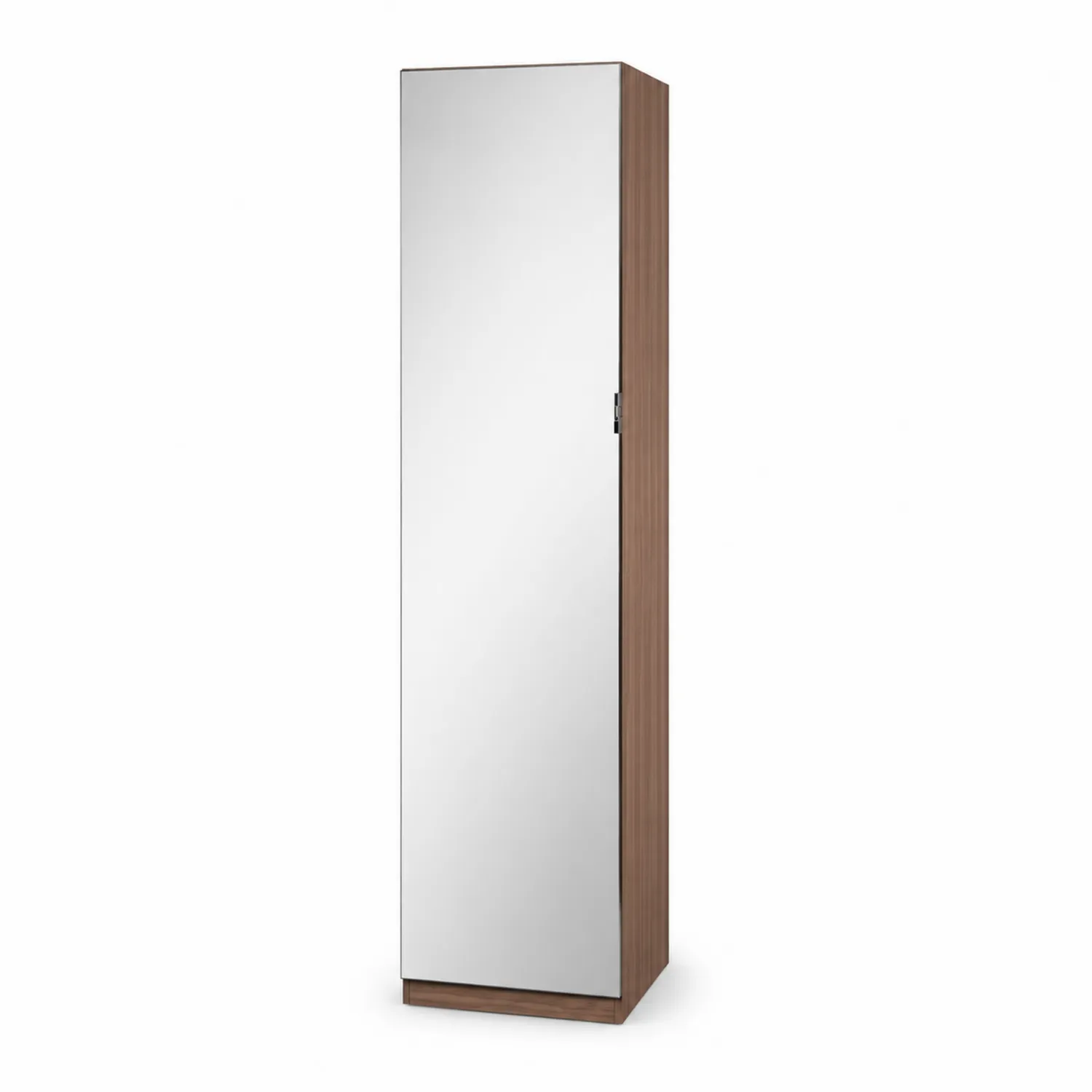 Kleiderschrank Holz mit Spiegeltür 200x40x40 cm Nussbaum