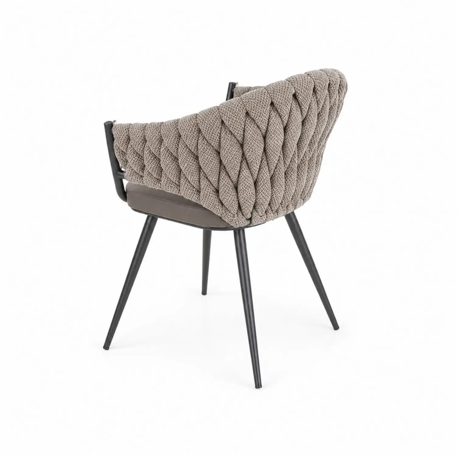 Stuhl mit Polyestergewebe und Metallrahmen, Beige