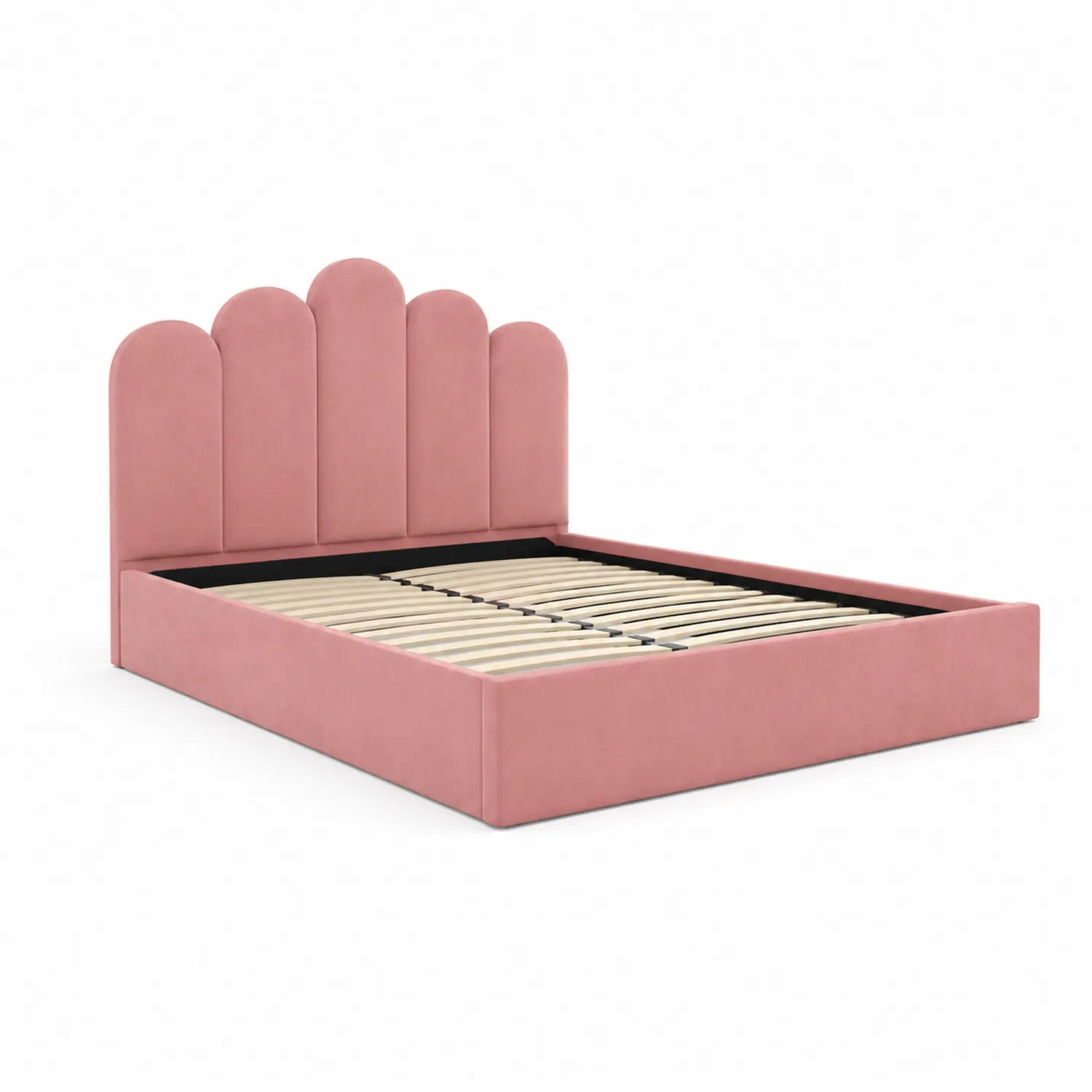 Bett mit Samtbezug Rosa 200x160 cm