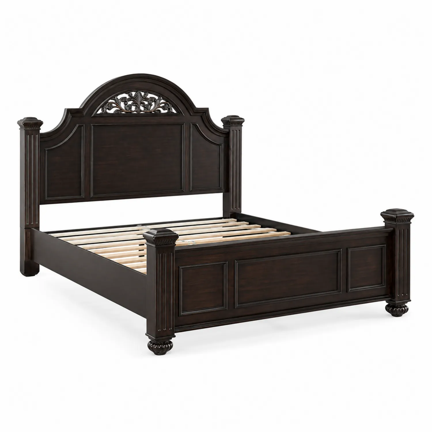 Holzbett King Size Dunkelbraun 200x180 cm