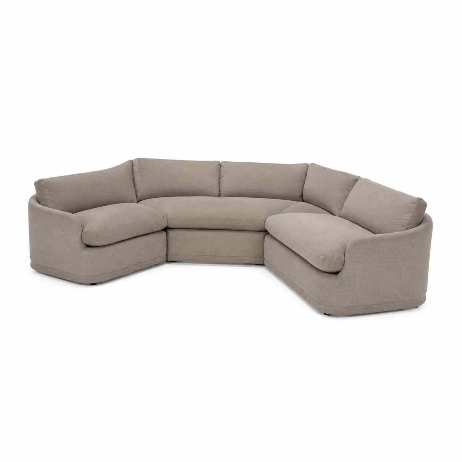 Ecksofa Stoff Polyester Beige L-Form 280x220x85 cm