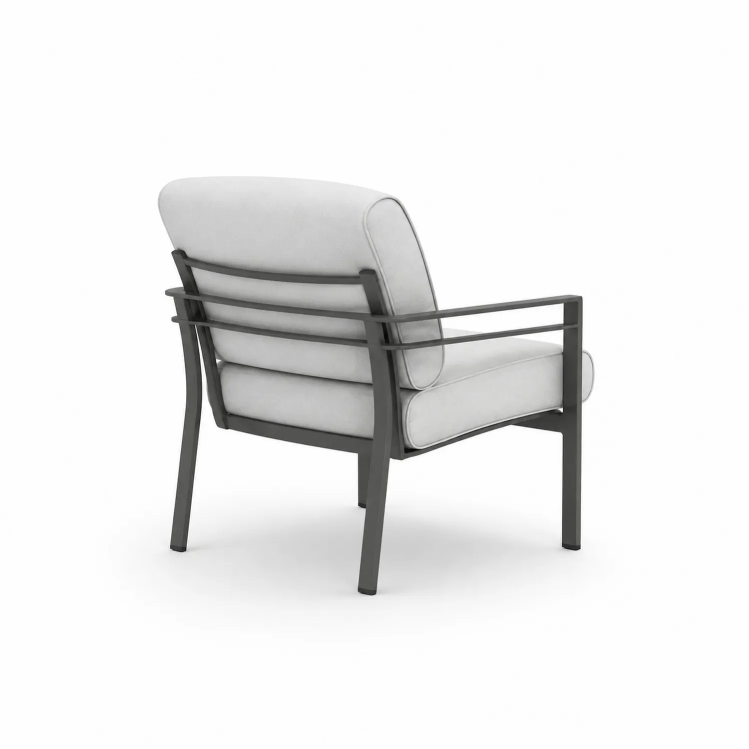 Grau Aluminium Outdoor-Sessel mit Polyesterpolster