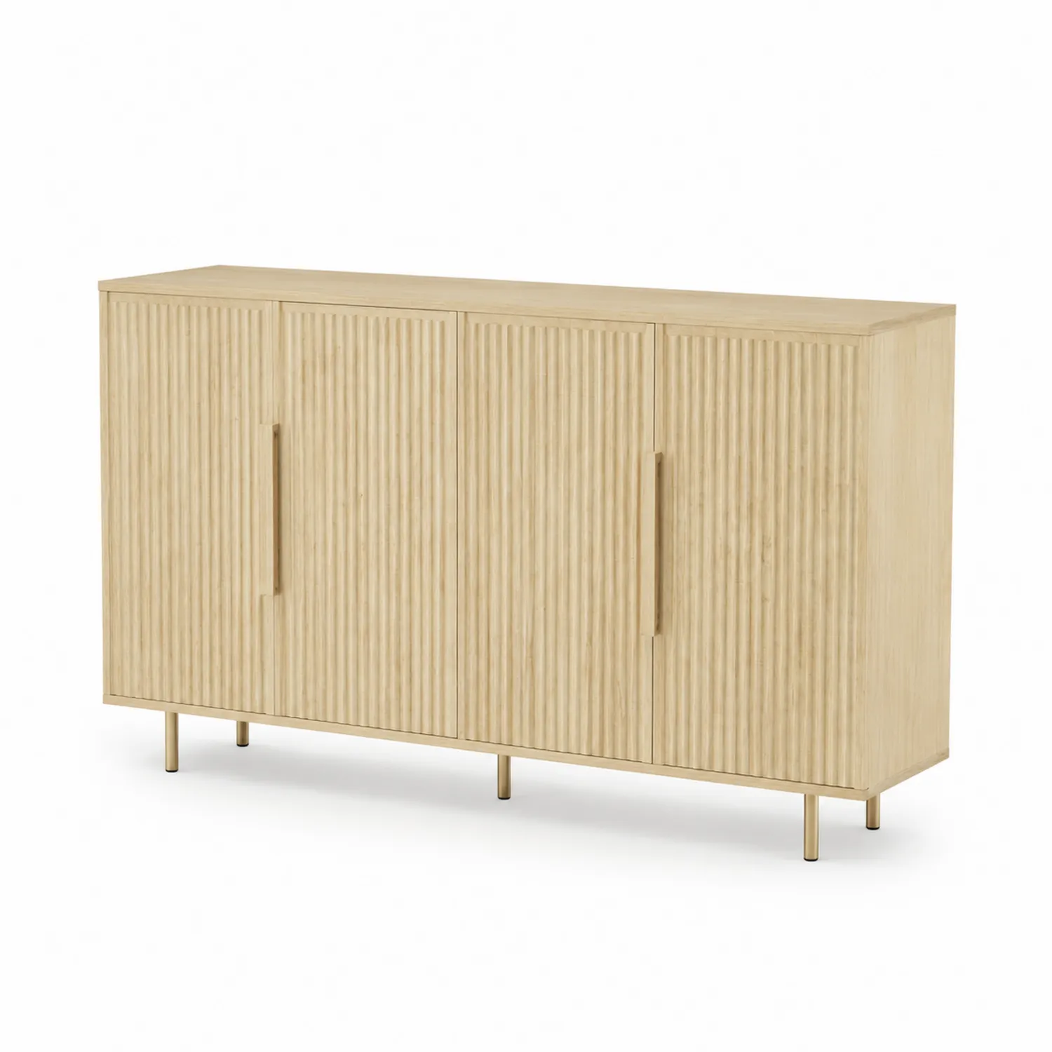 Buffetschrank aus Eiche mit Metallfüßen Natur 180x45x90 cm