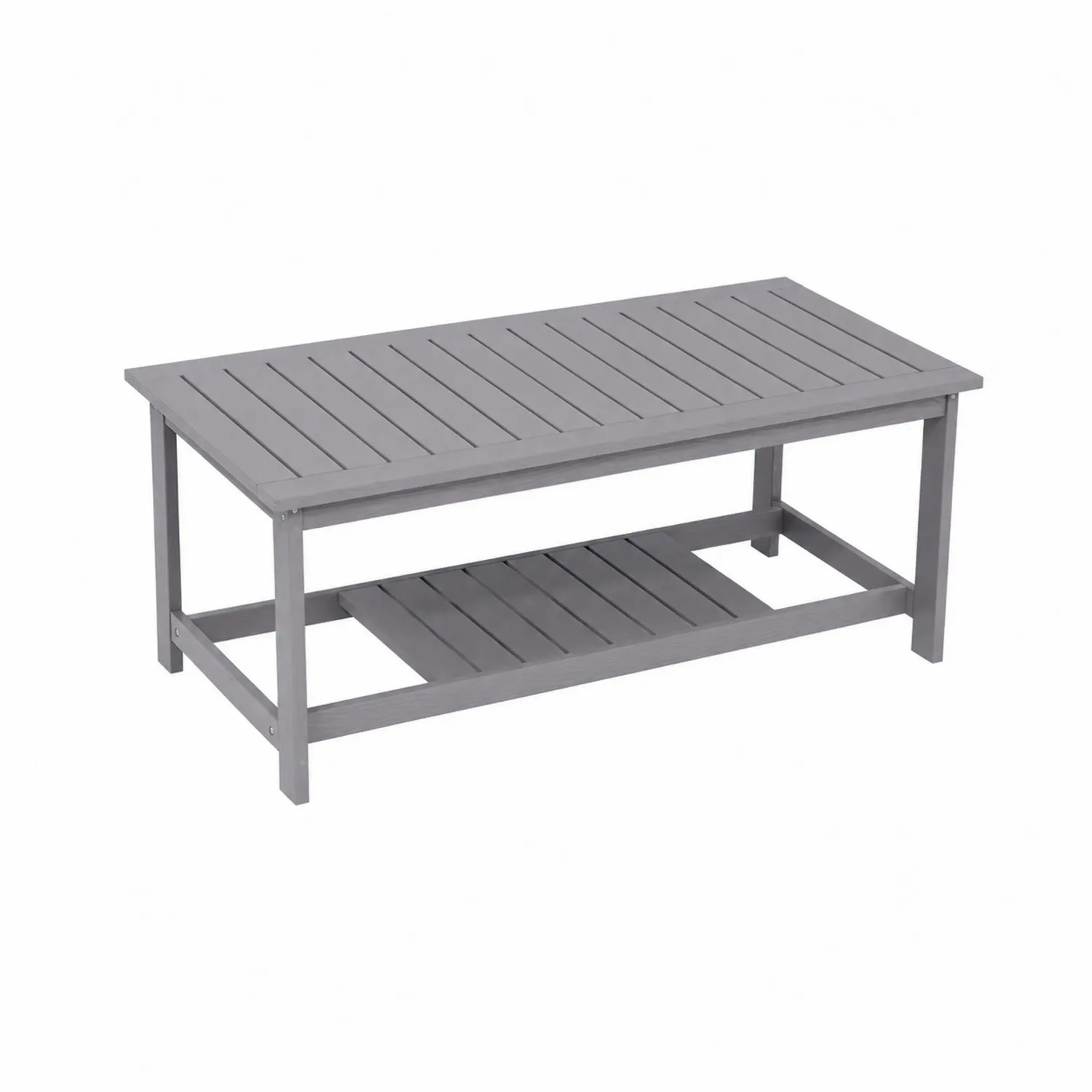 Garten-Couchtisch aus Aluminium 120x60x45 cm Grau