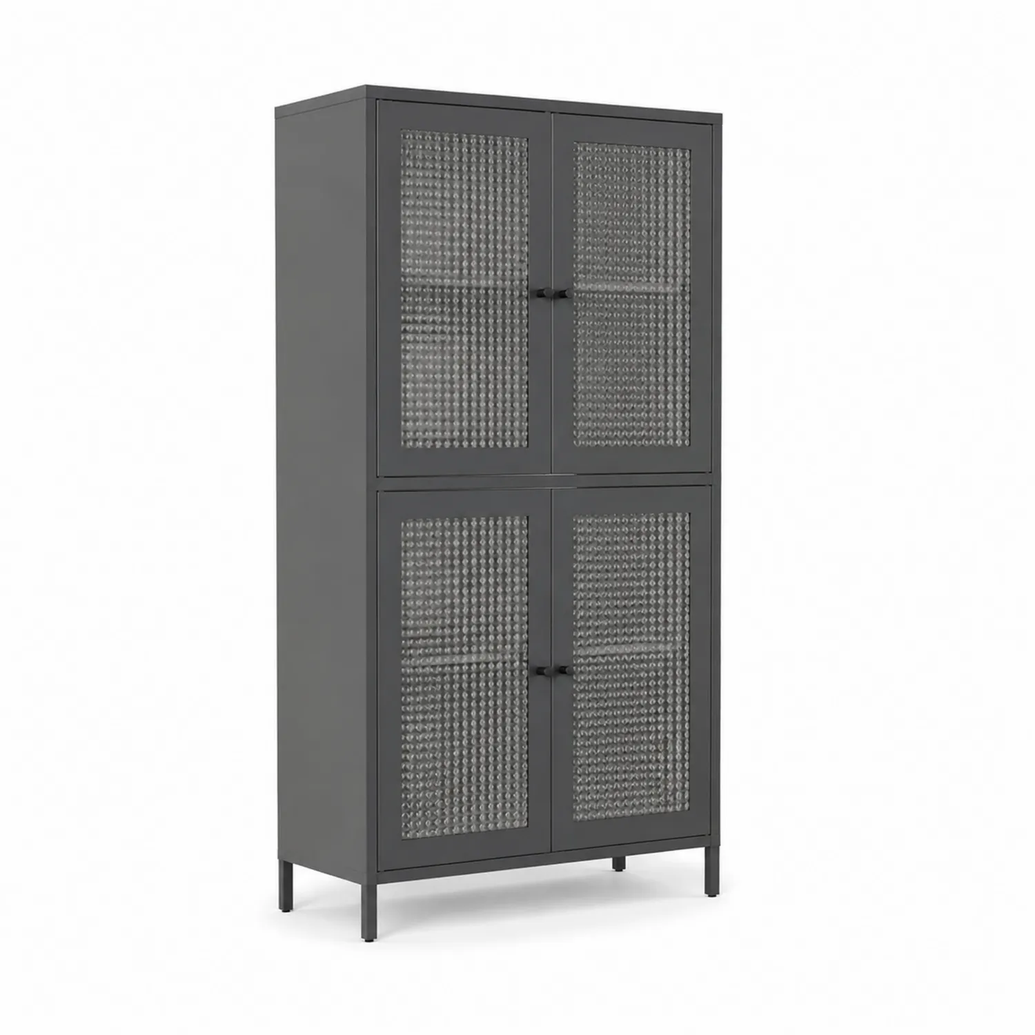 Metallschrank mit 4 Türen, Grau, 180x90x40 cm