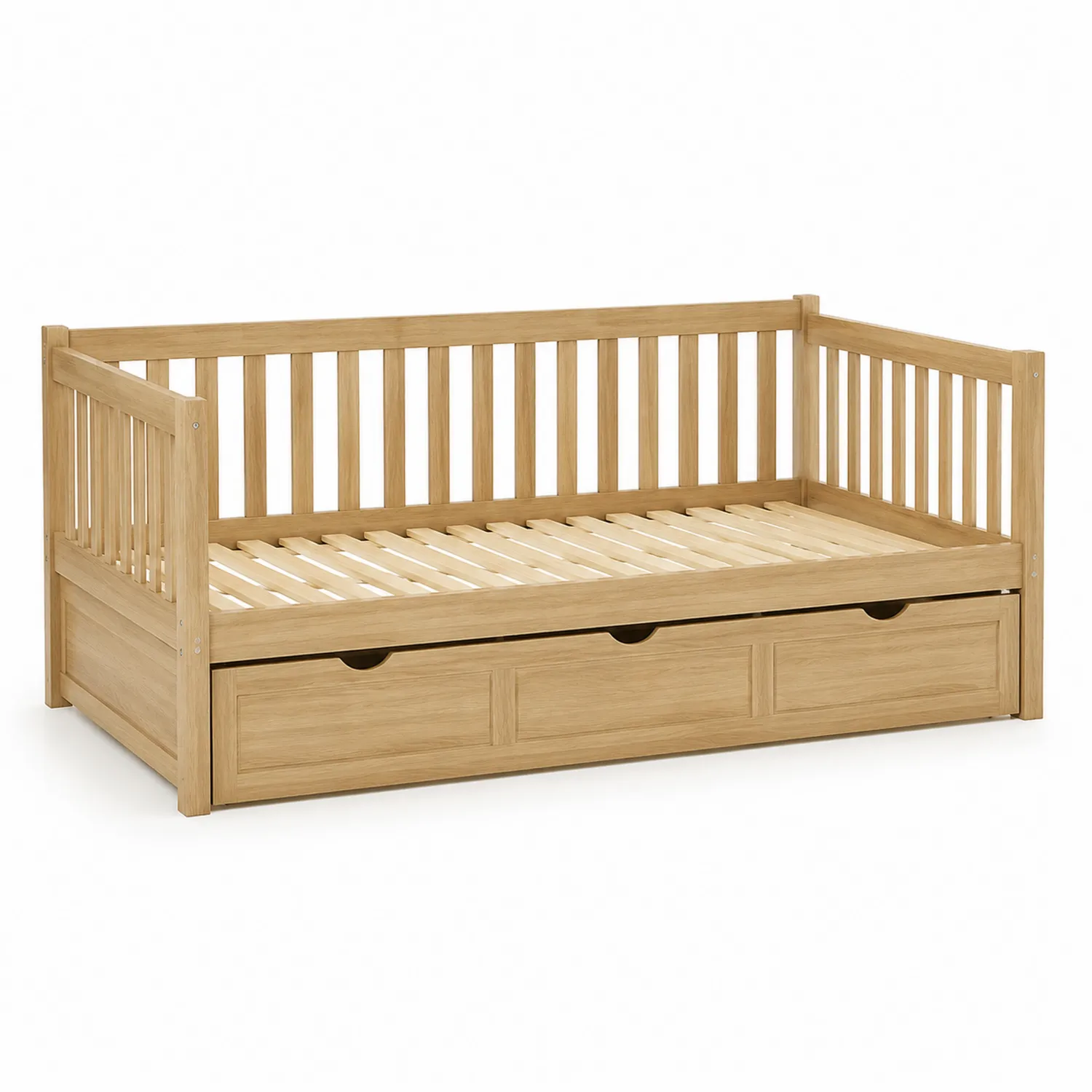 Łóżko dzienne z sosny z szufladami 200x90 cm Naturalny