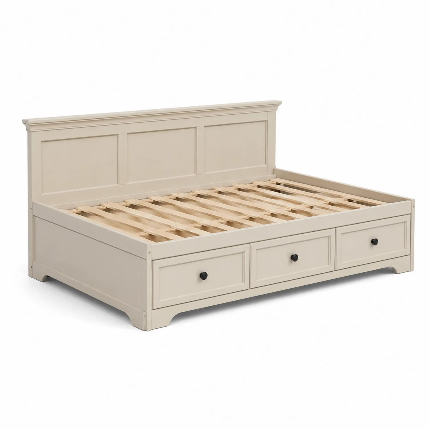 Łóżko dzienne z szufladami drewno sosnowe MDF Beżowy 200x90 cm