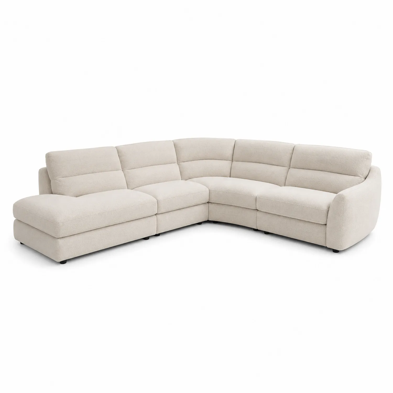 Sofa narożna L kształt z materiałów, jasny beżowy, 260 cm