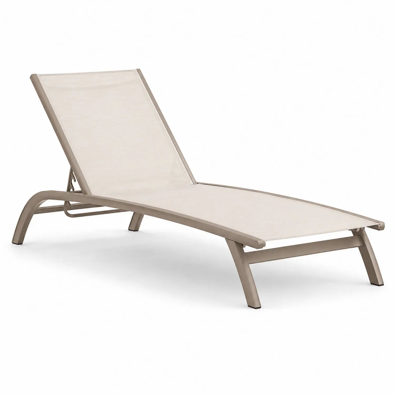 Leżak aluminiowy z tekstyliną beżowy 200x65x35 cm