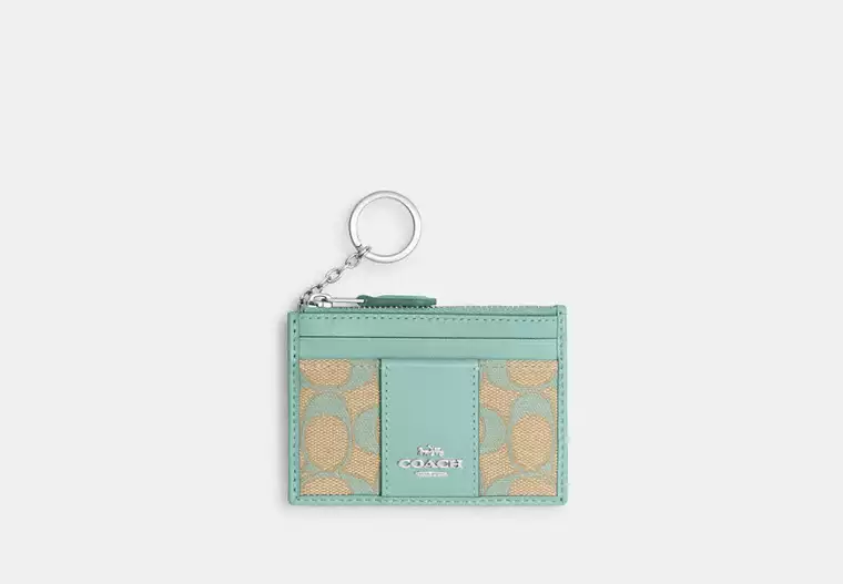Mini Skinny Id Case In Signature Jacquard