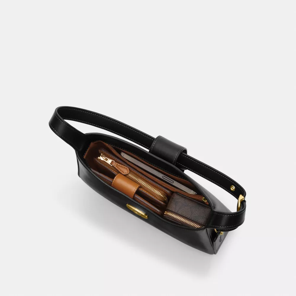 Eliza Shoulder Bag With Zipper Closure In Suede