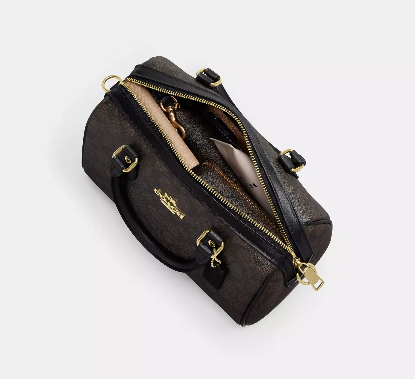 Rowan Satchel Bag In Signature Canvas With Floral Print